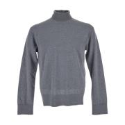 Wollen Turtleneck Gebreid Laneus , Gray , Heren