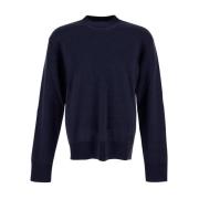 Wol Crewneck Gebreid Laneus , Blue , Heren