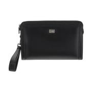 Leren Pouch Tas Dolce & Gabbana , Black , Heren