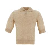 Alpaca Gebreide Polo Lardini , Beige , Dames