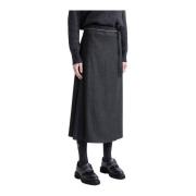 Viscose en wol flanellen midi-rok Peserico , Gray , Dames