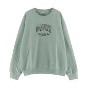 Katoenen Dames Sweatshirt Ganni , Green , Dames