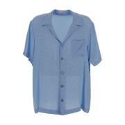 Zijden Logo Shirt Valentino , Blue , Heren