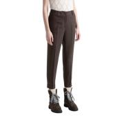 Wollen en kasjmier flanellen broek Peserico , Brown , Dames