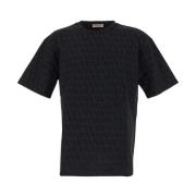 Katoenen Logo T-shirt Valentino , Black , Heren