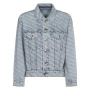 Logo Print Falling Back Jacket Alexander Wang , Blue , Dames