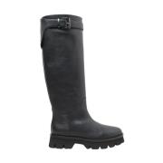 Leren laarzen met gesp Peserico , Black , Dames