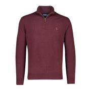 Bordeaux Merinowol Half Zip Trui Polo Ralph Lauren , Red , Heren