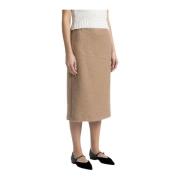 Wollen en mohair kokerrok Peserico , Brown , Dames