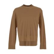 Wol Crewneck Gebreid Laneus , Brown , Heren