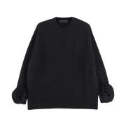 Wol Crewneck Gebreid Valentino , Black , Dames