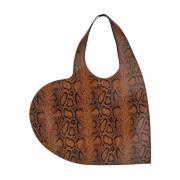 Hart Leren Tote Tas Coperni , Brown , Dames