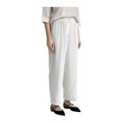 Corduroy cropped broek Peserico , White , Dames