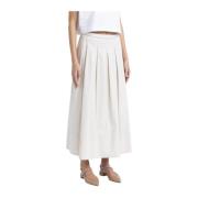 Gedraaide katoenen lange geplooide rok Peserico , Beige , Dames