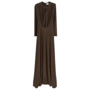 Elegante Farao Lange Jurk Polyester MVP wardrobe , Brown , Dames