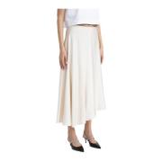 Asymmetrische viscose satijnen midi-rok Peserico , Beige , Dames