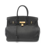 Pre-owned Leather handbags Hermès Vintage , Black , Dames