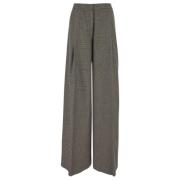 Wollen Wide Leg Broek Lardini , Gray , Dames