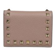 Rockstud Flap French Portemonnee Valentino Garavani , Pink , Dames