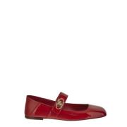 Leren Ballerina Schoenen Valentino Garavani , Red , Dames