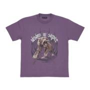 Paarse Tiger Print Tee Heren T-Shirt Vision OF Super , Purple , Heren