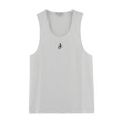 Katoenen Logo Tanktop JW Anderson , White , Heren