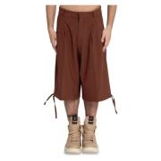 Super Losse Wollen Shorts in Geglazuurde Gember Bonsai , Brown , Heren