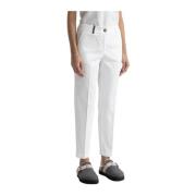 Perzikkleurige gabardine sigarettenbroek Peserico , White , Dames