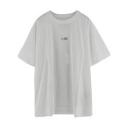 Katoenen Logo T-Shirt MM6 Maison Margiela , White , Heren