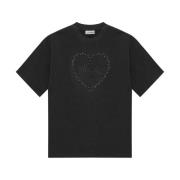 Zwart Katoenen Logo T-shirt Ganni , Black , Dames