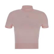 Gemengde Stof Mock Neck Top T by Alexander Wang , Pink , Dames