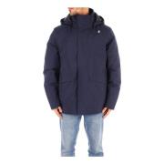 Hoodie met voorlogo K-Way , Blue , Heren