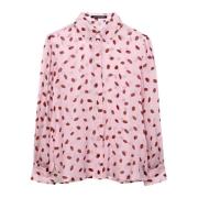 Blouse met Lippenprint Verse Roos Luisa Cerano , Pink , Dames