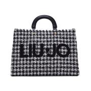 Houndstooth Tote Bag met rits Liu Jo , Gray , Dames