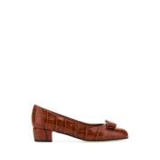 Kleurrijke Leren Pumps met 3 cm hak Salvatore Ferragamo , Brown , Dame...