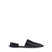 Pierced Mule Platte Schoenen Tory Burch , Black , Dames