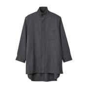 Flanellen overshirt in wolmixstof Y-3 , Gray , Heren