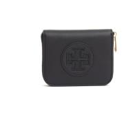 Zwarte Leren Portemonnee Dames Accessoires Tory Burch , Black , Dames