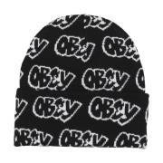 Zwart Multi Beanie Hoed met Micro Rib Obey , Multicolor , Heren