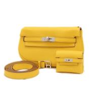 Pre-owned Leather handbags Hermès Vintage , Yellow , Dames