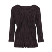 Geplooide Polyester Top Issey Miyake , Brown , Dames