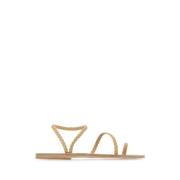 Beige Leren Teenslippers Ancient Greek Sandals , Beige , Dames