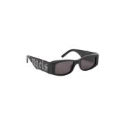 Zwarte Acetaat Zonnebril - Sutter Model Palm Angels , Black , Unisex