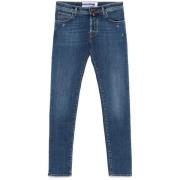 Blauwe Distressed Denim Slim Fit Jeans Jacob Cohën , Blue , Heren