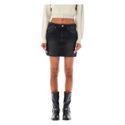 Stessy Mini Rok Zwart Denim Isabel Marant Étoile , Black , Dames