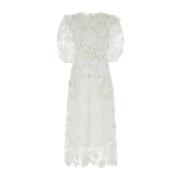 Witte Macramé Kant Halliday Jurk Zimmermann , White , Dames