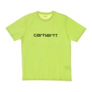 Script Lime/Zwart T-shirt Carhartt Wip , Green , Heren