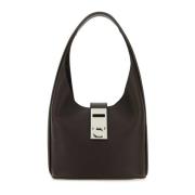 Stijlvolle Bruin Leren Hobo Handtas Salvatore Ferragamo , Brown , Dame...