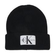 Monogram Heren Beanie Muts Calvin Klein Jeans , Black , Heren