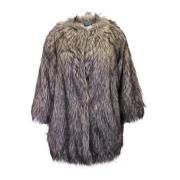 Pre-owned Fur outerwear Prada Vintage , Gray , Dames